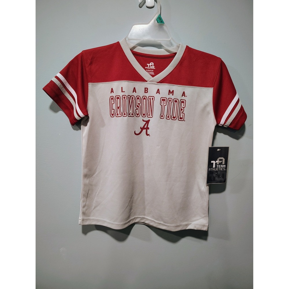 Team Athletics Alabama Crimson Tide Youth Jersey Shirt Red White Size 6/7 NWT
